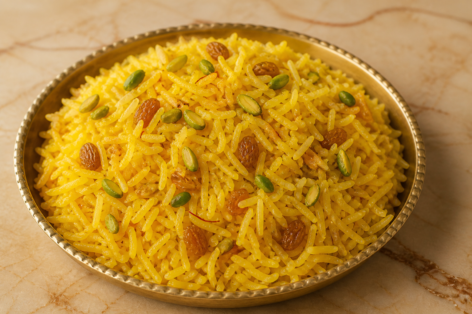 Zarda sweet saffron rice with nuts