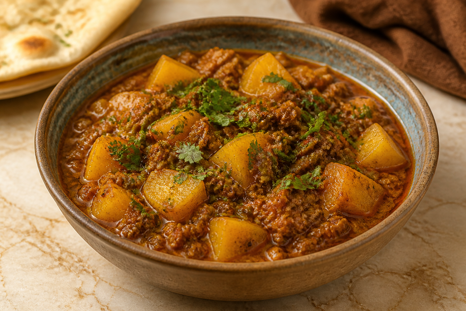 Chicken aloo qeema