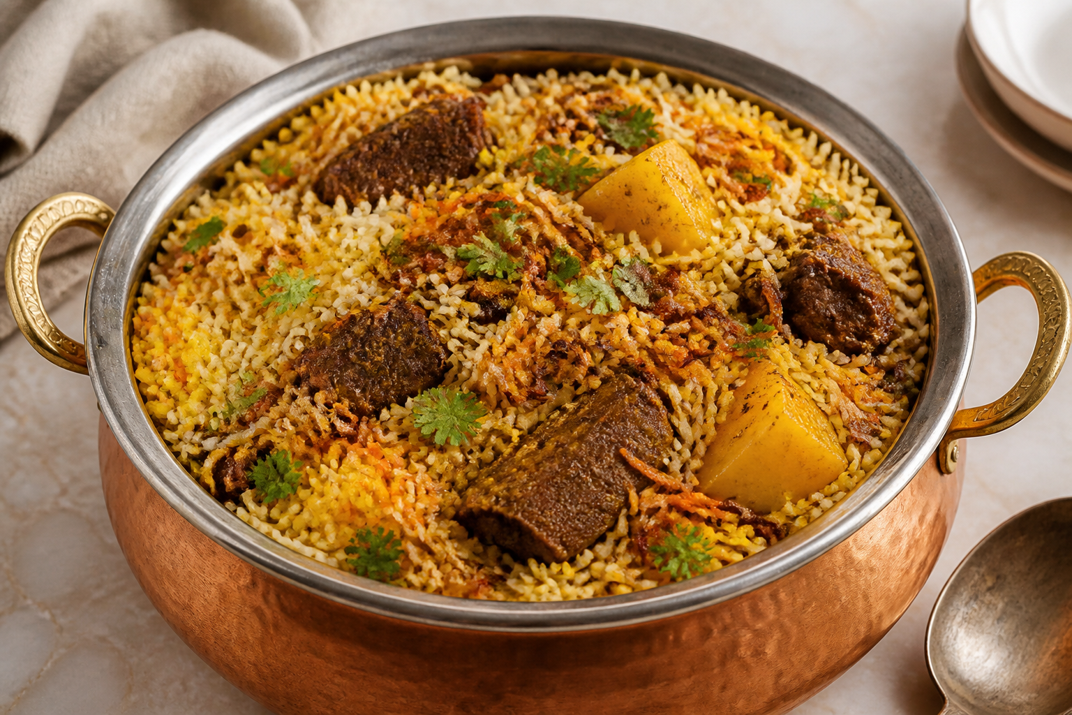 Fresh beef biryani