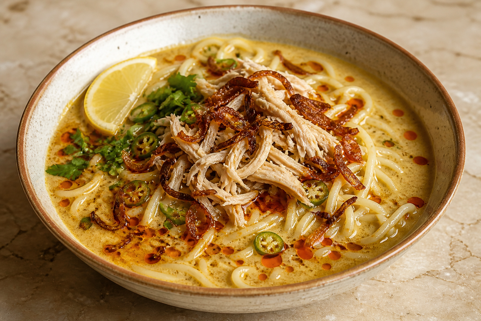 Fresh chicken khao suey set