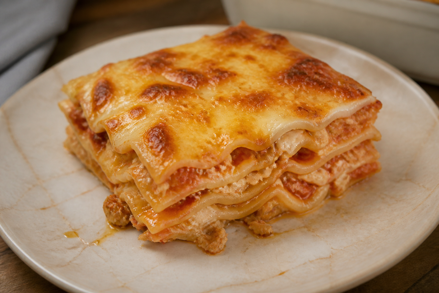 Fresh chicken lasagne