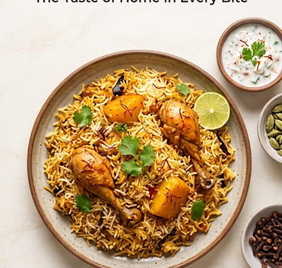 Authentic chicken dum biryani, Rasa-e-Lazzat